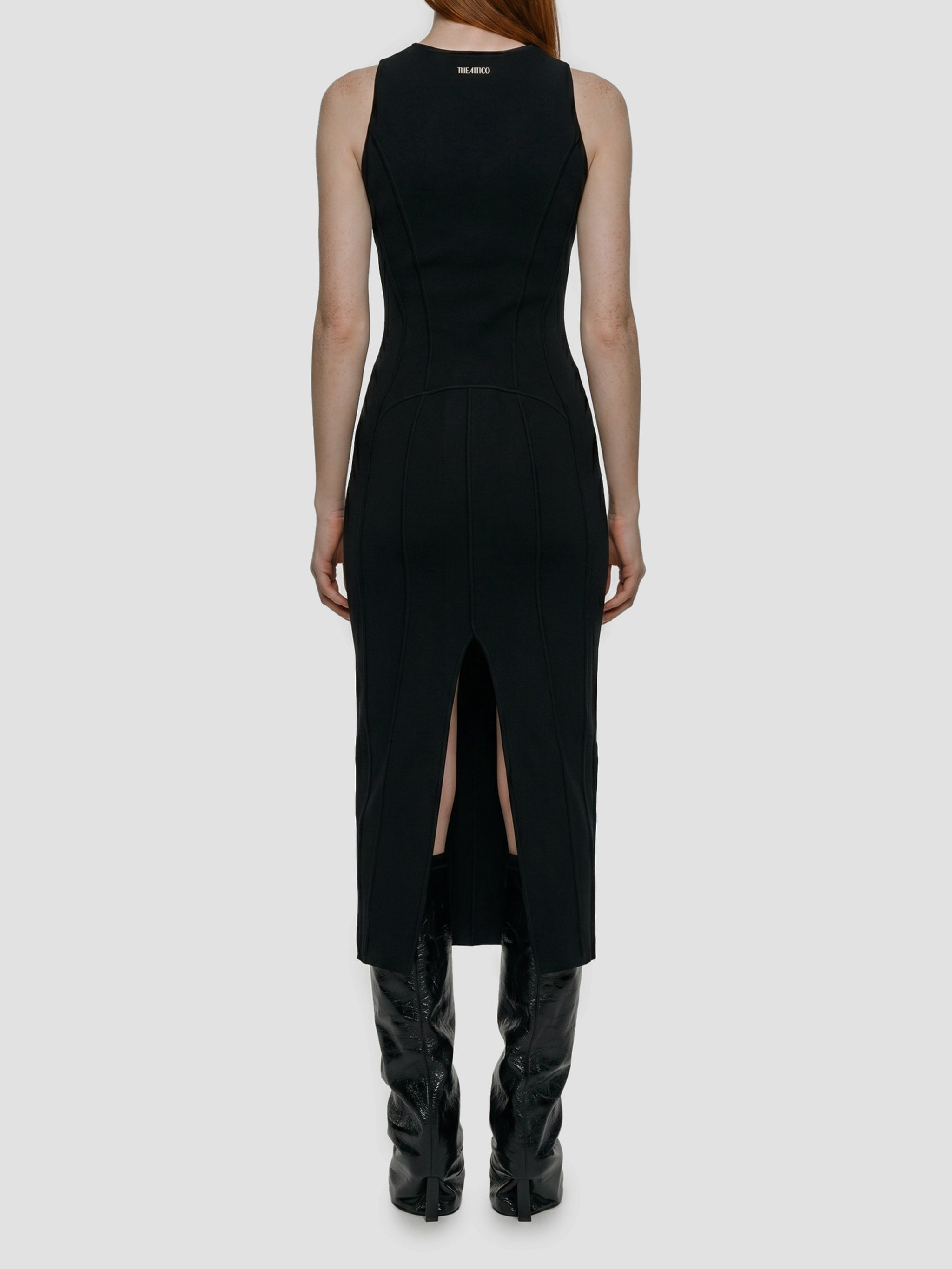 sculptural midi dress