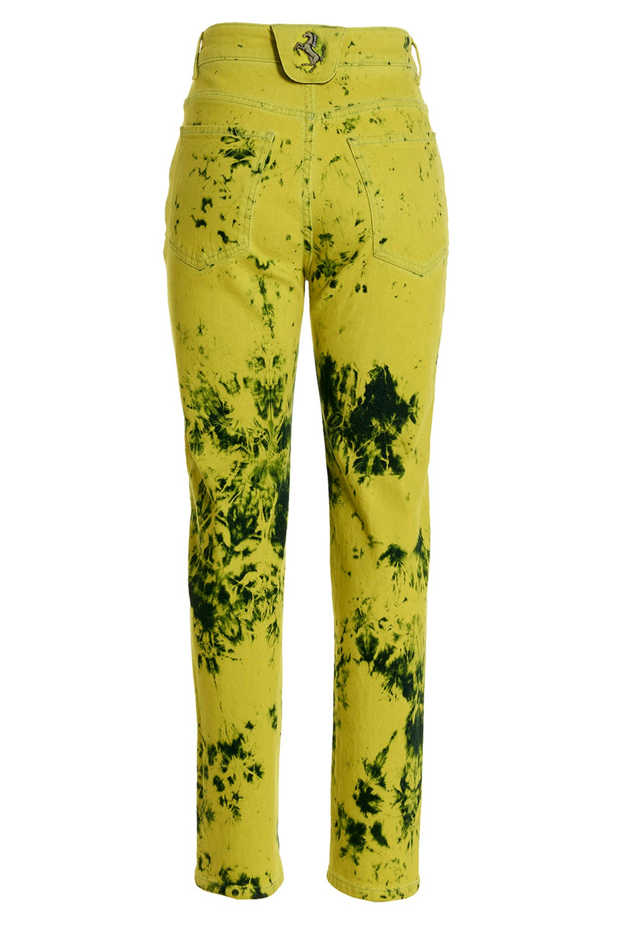 all-over tie dye print cotton denim jeans