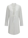 raw-edge cotton mini dress