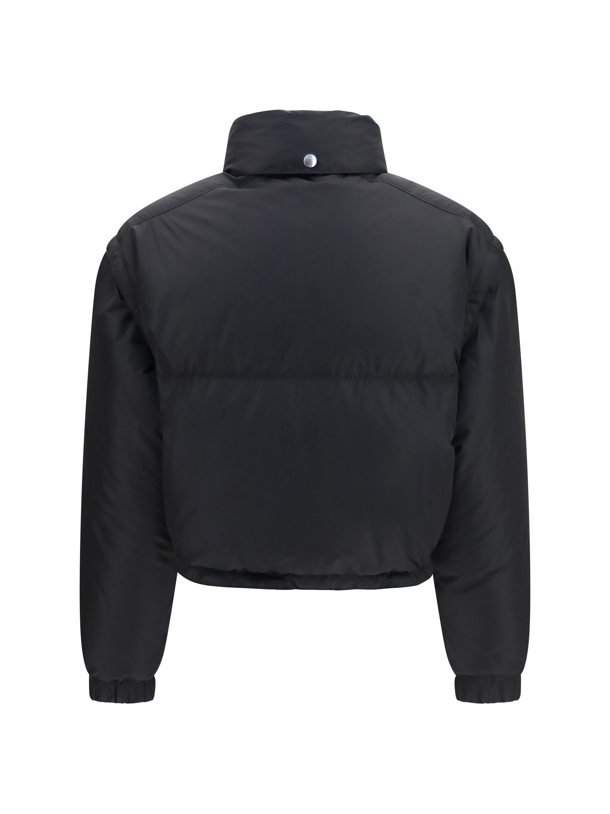 short padded jacket with zip and triangle logo