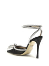 double bow satin pumps