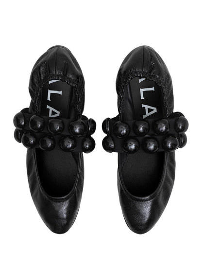 patent leather sphere ballet flats