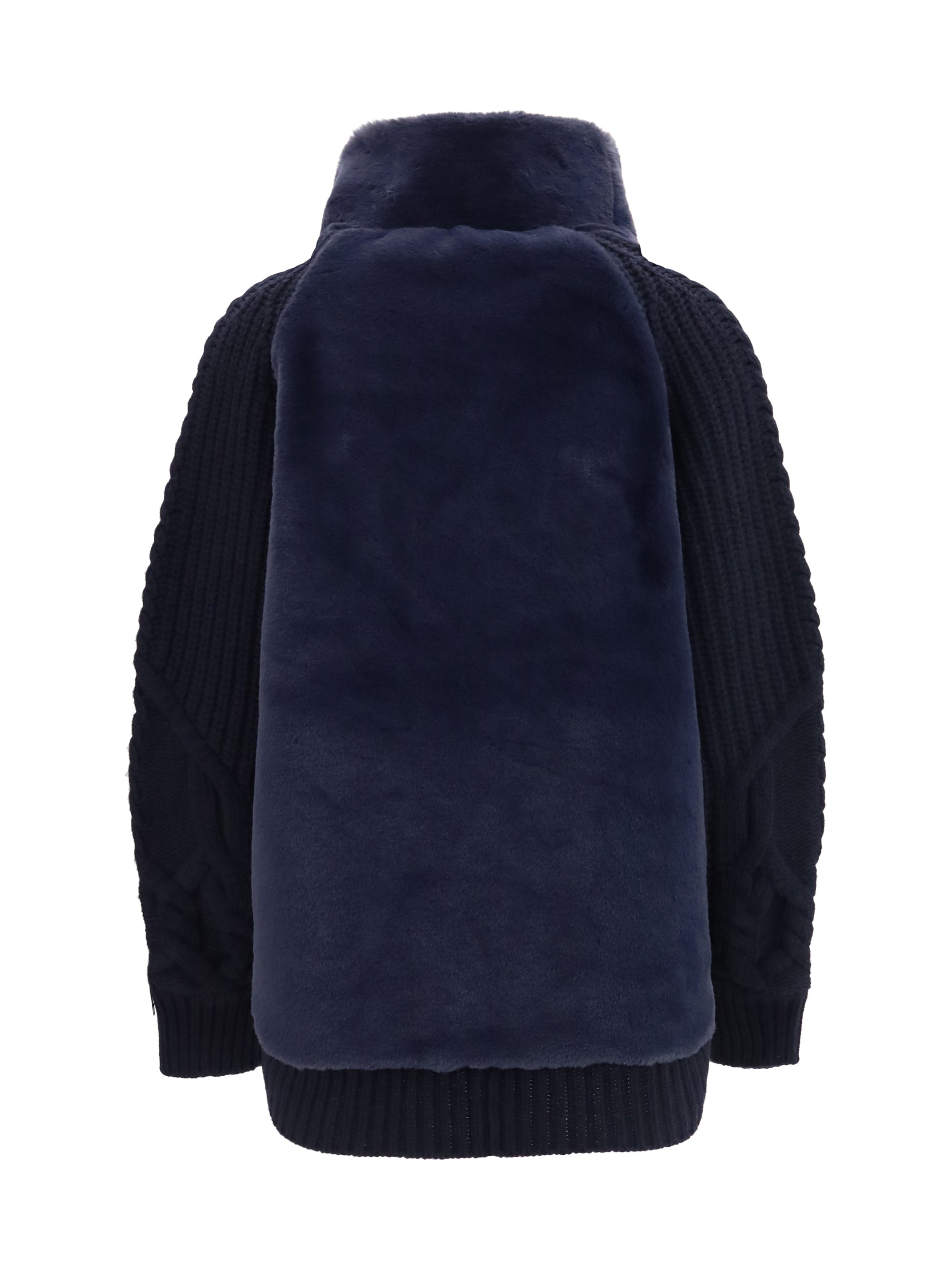 high-neck fur jacket