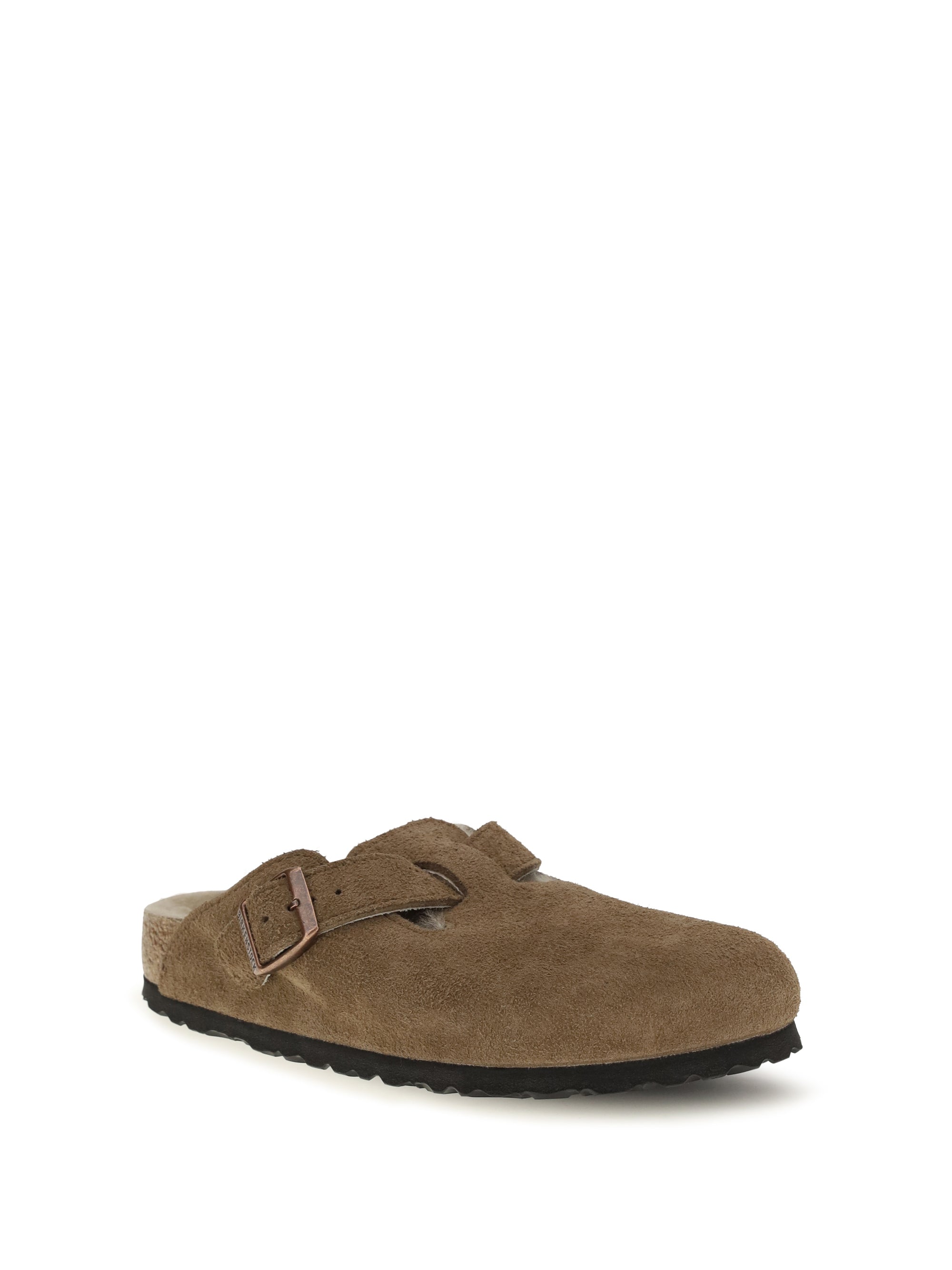 boston shearling mules