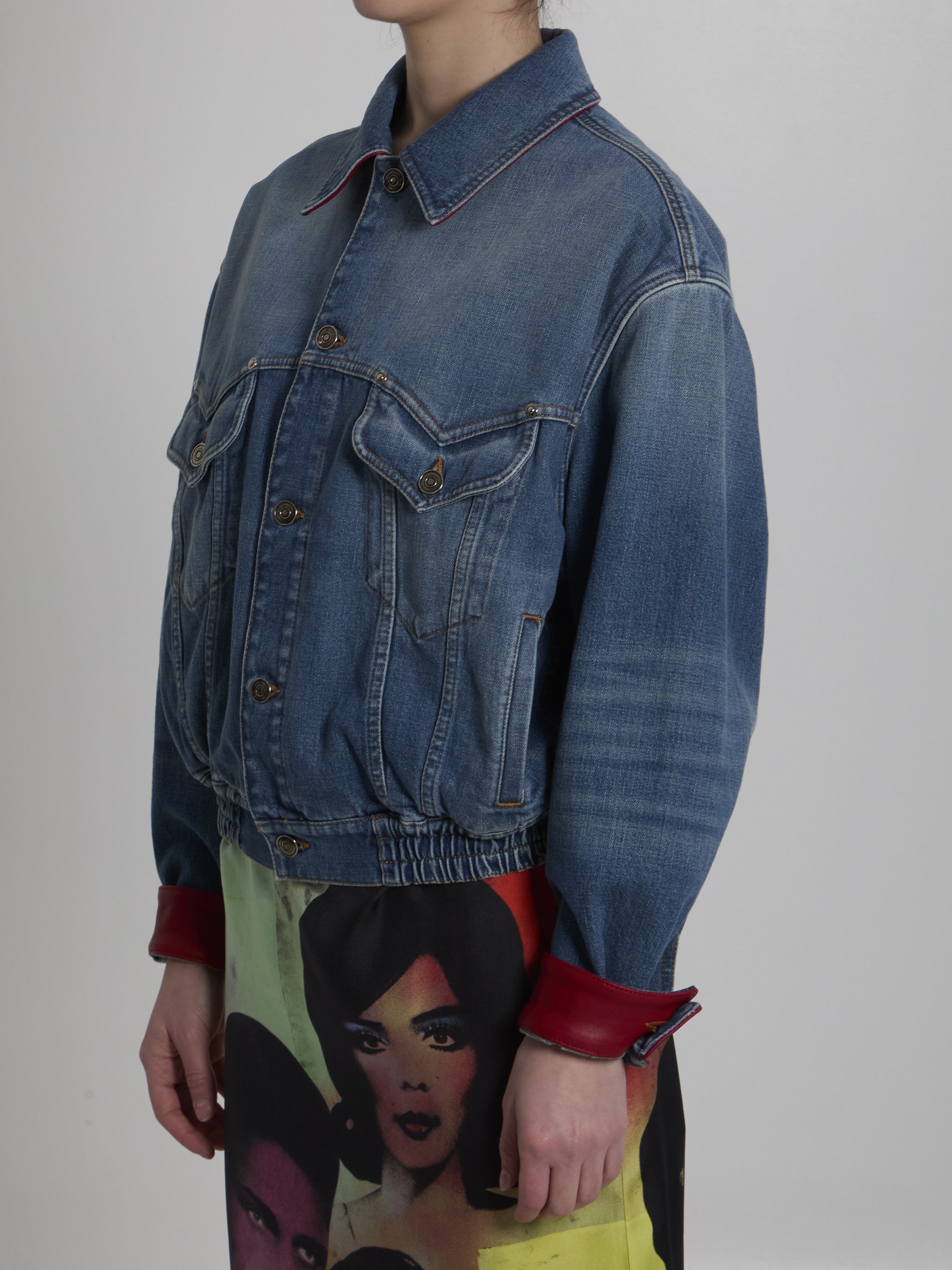 cotton denim blouson