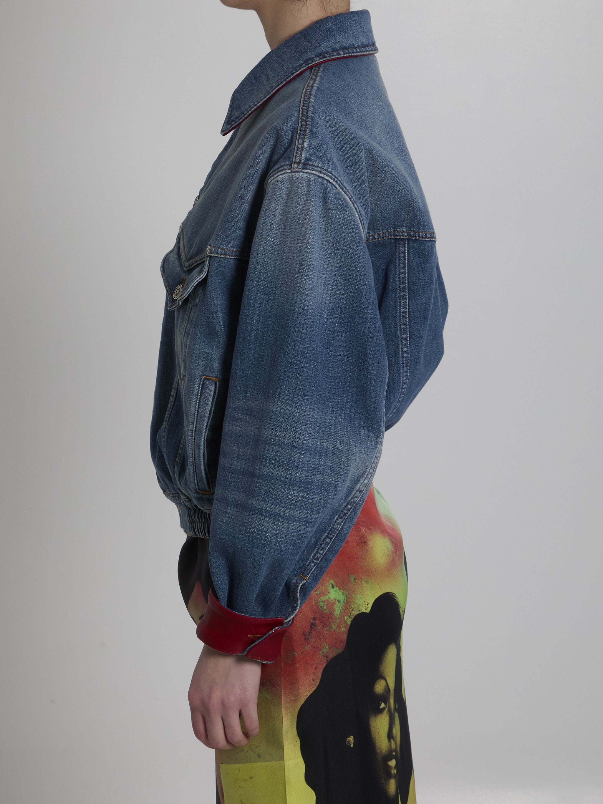 cotton denim blouson