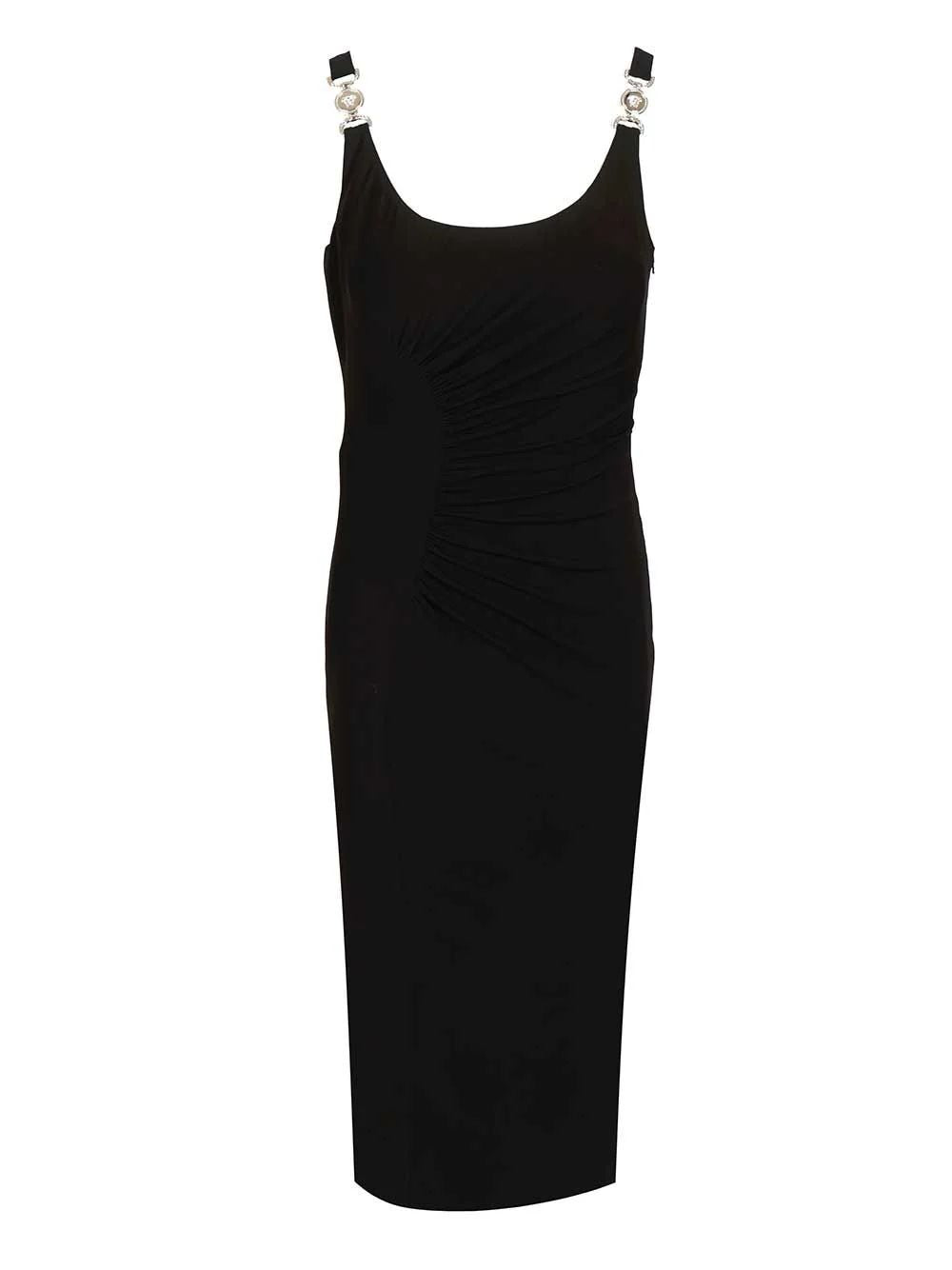midi dress in jersey crepe stretch