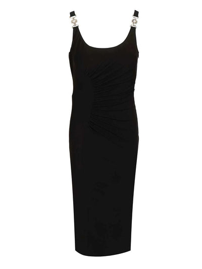 midi dress in jersey crepe stretch