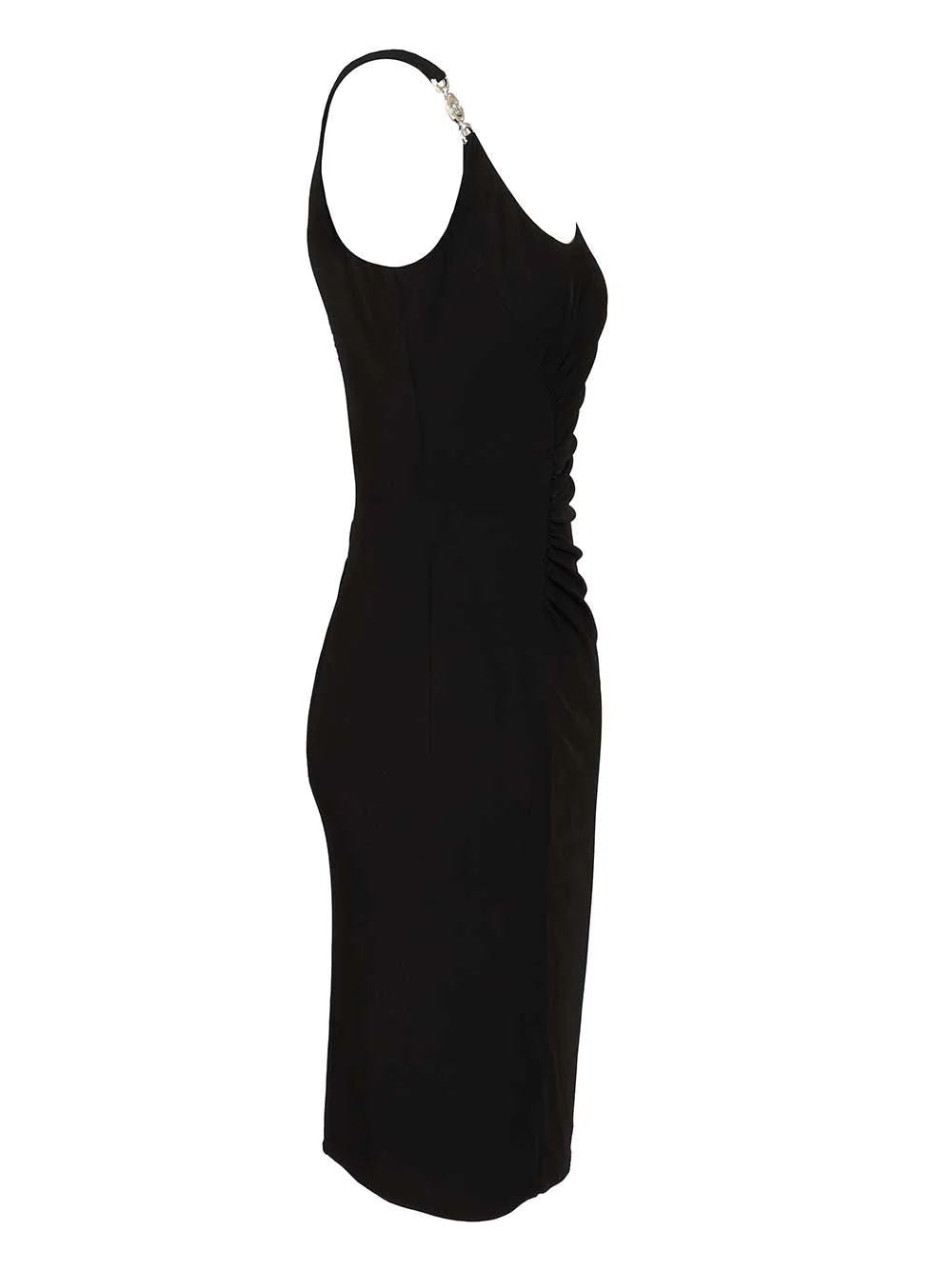 midi dress in jersey crepe stretch