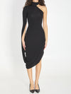 draped midi dress
