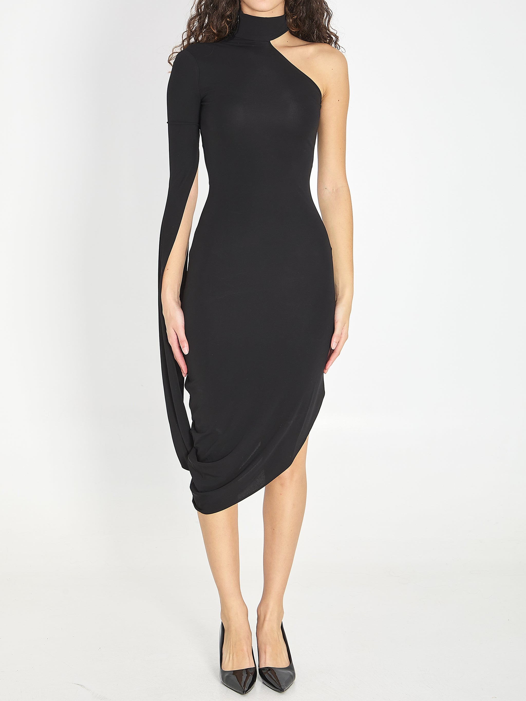 draped midi dress