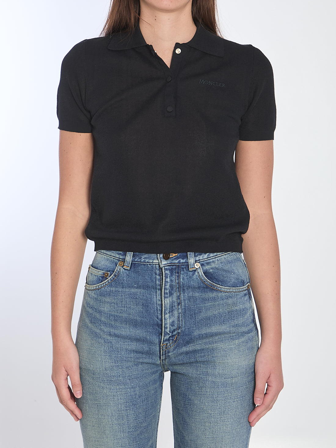 MONCLER XS polo shirt with embroidered logo