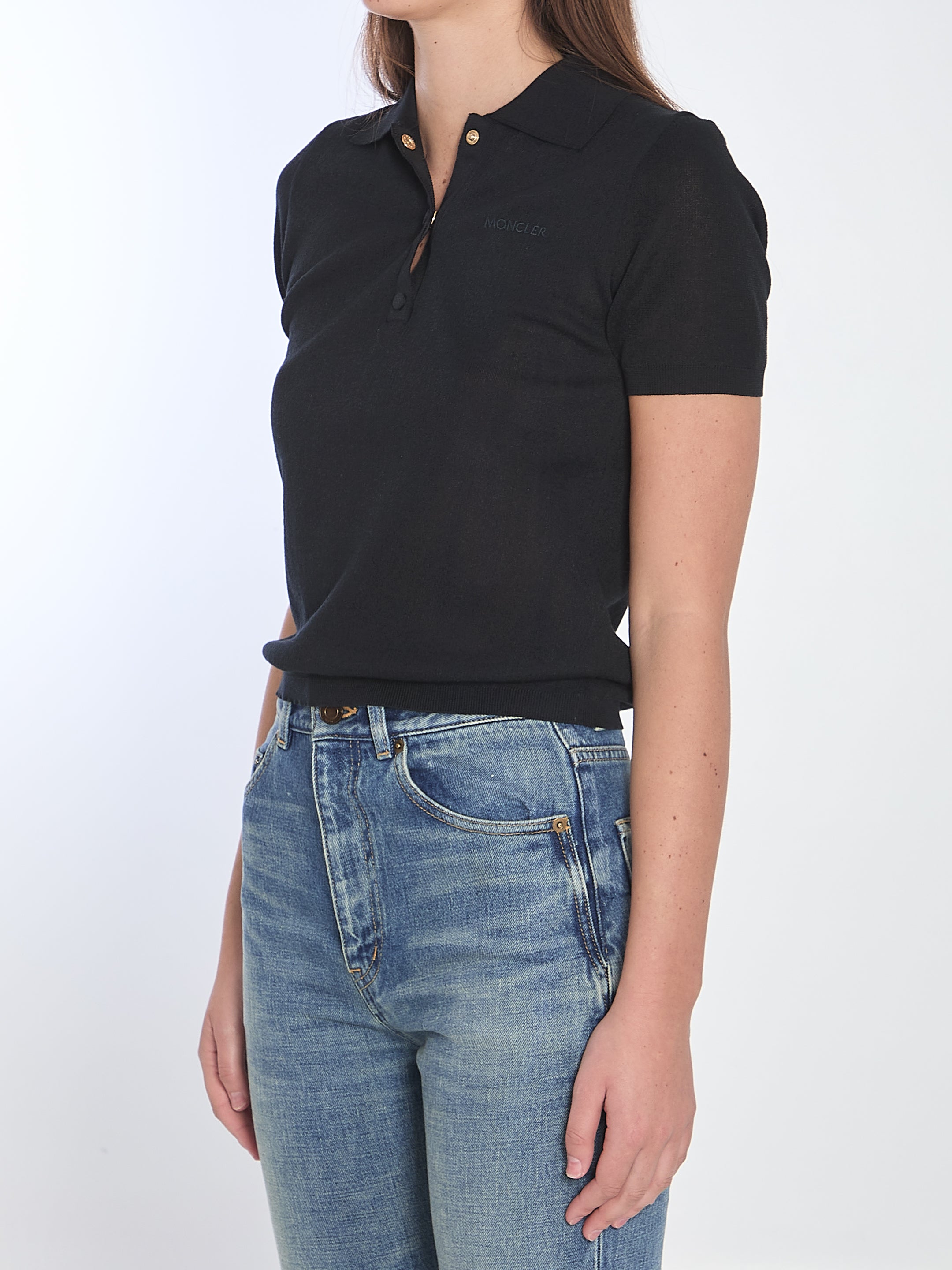 MONCLER XS polo shirt with embroidered logo