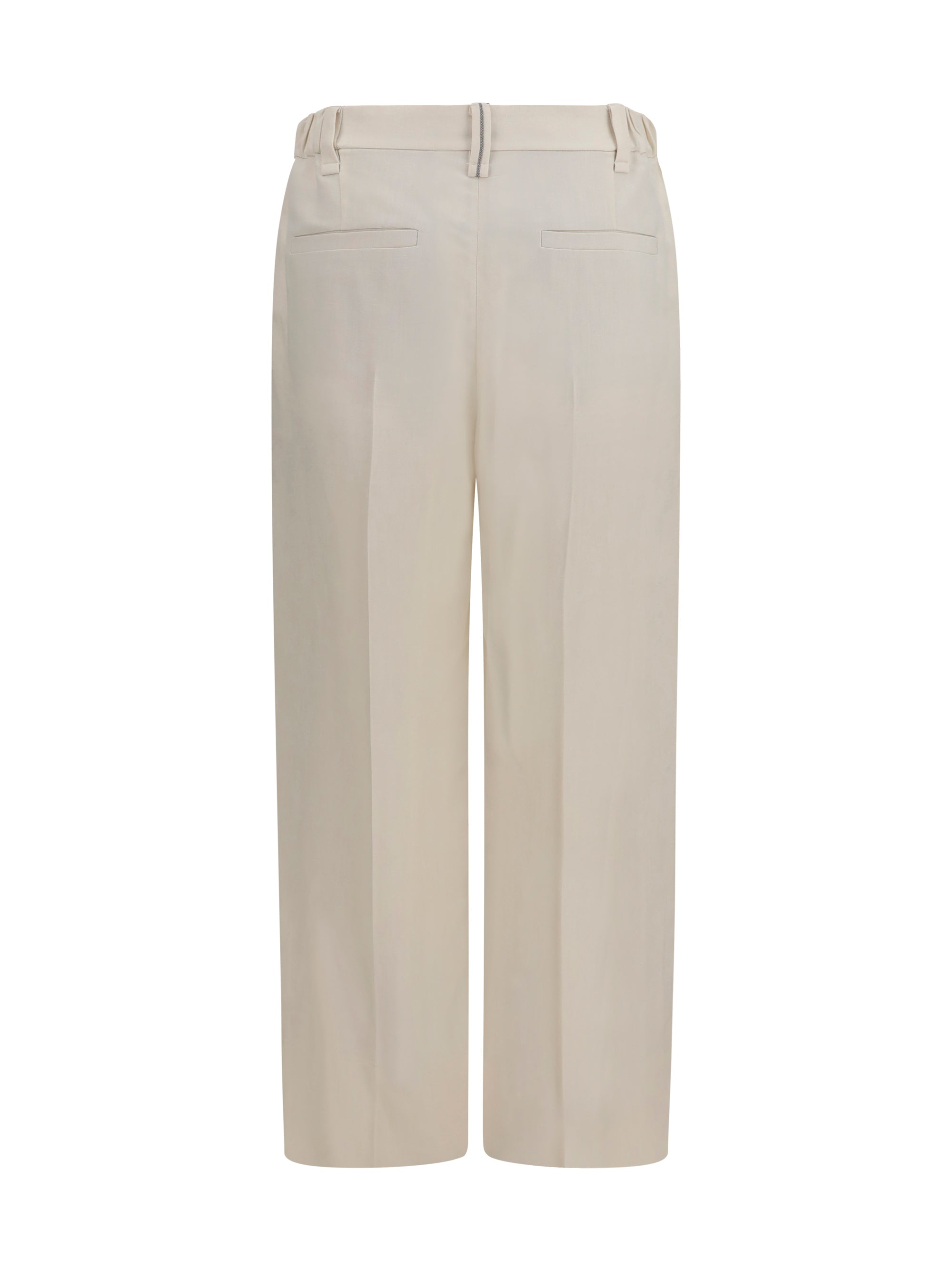 cigarette pants in fluid viscose and linen twill