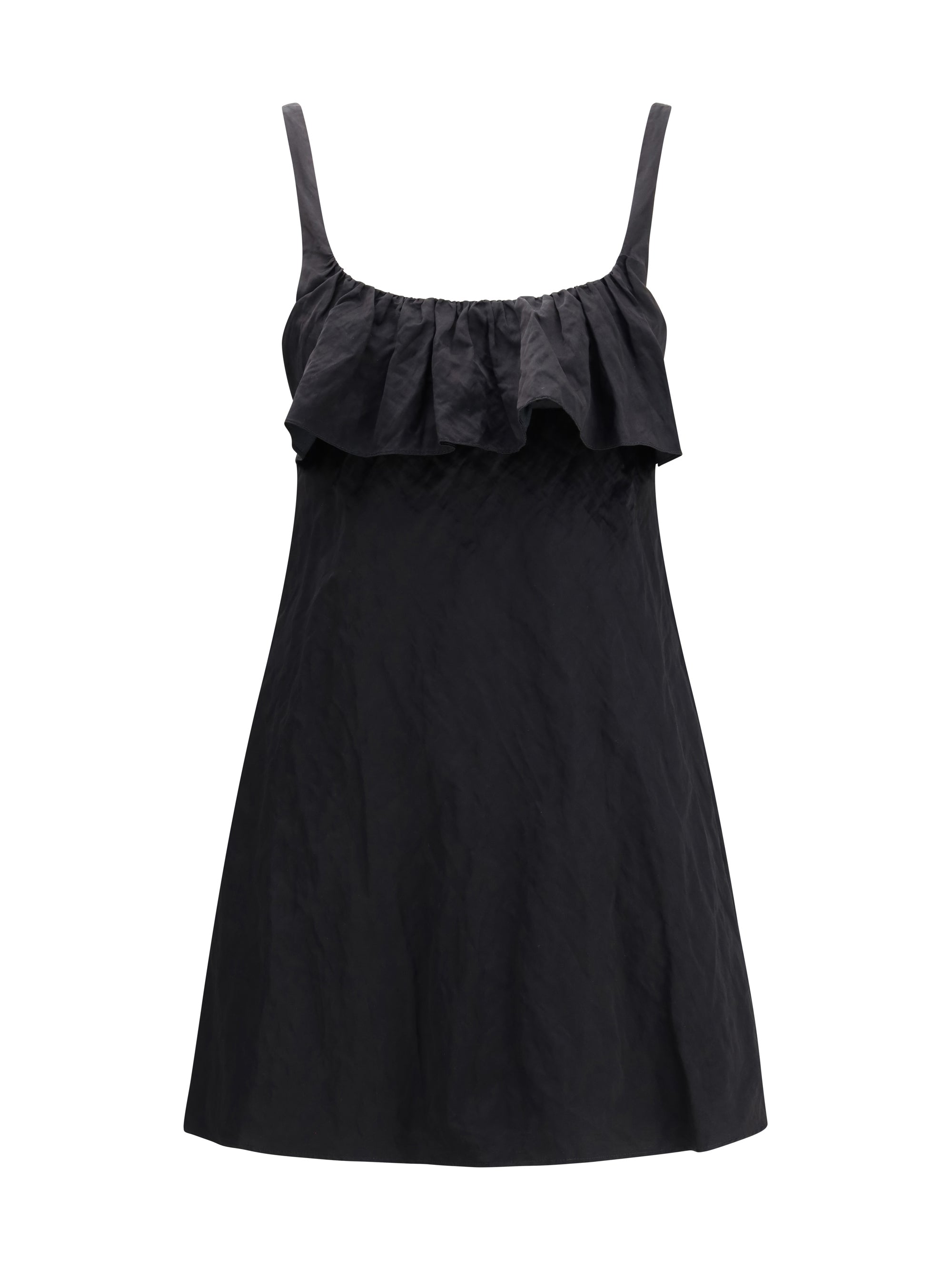 mini dress in washed technical satin