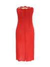 strapless midi lace dress