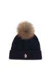 pom-pom wool and cashmere beanie