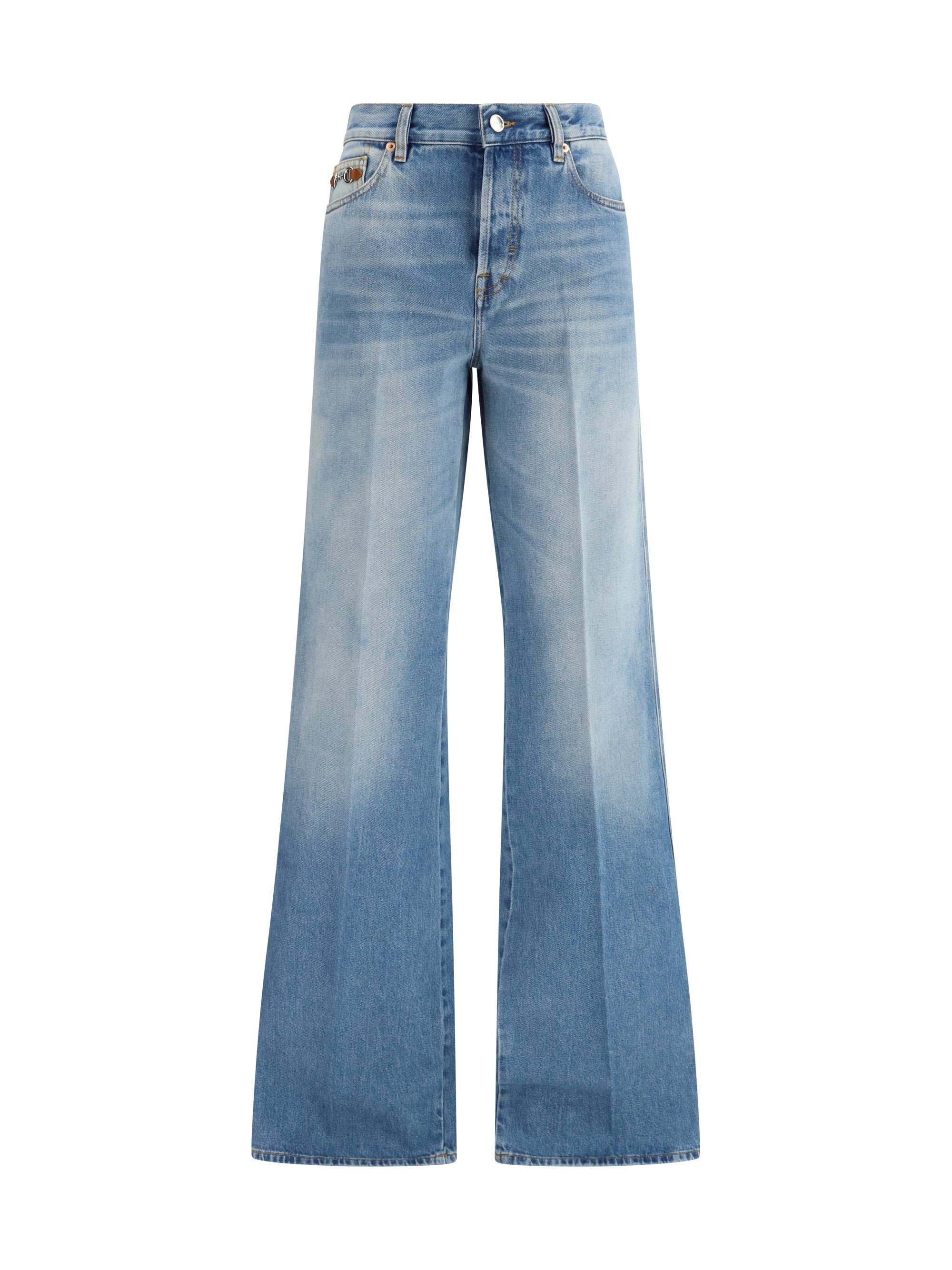 cotton denim flare jeans