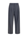 tropical wool tailored pants with monili detail