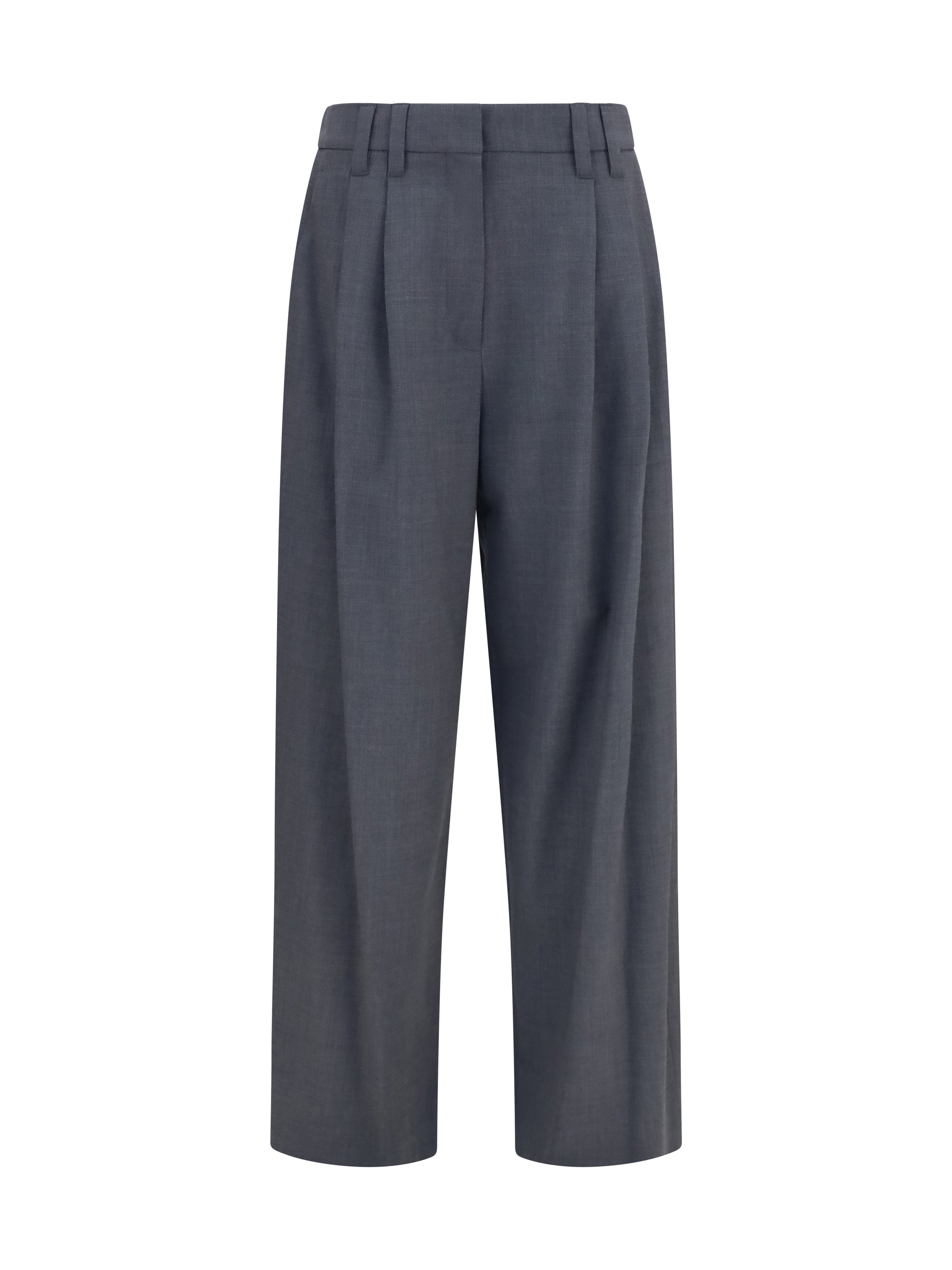 tropical wool tailored pants with monili detail