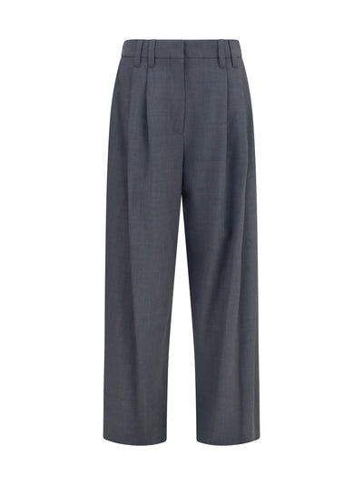 tropical wool tailored pants with monili detail