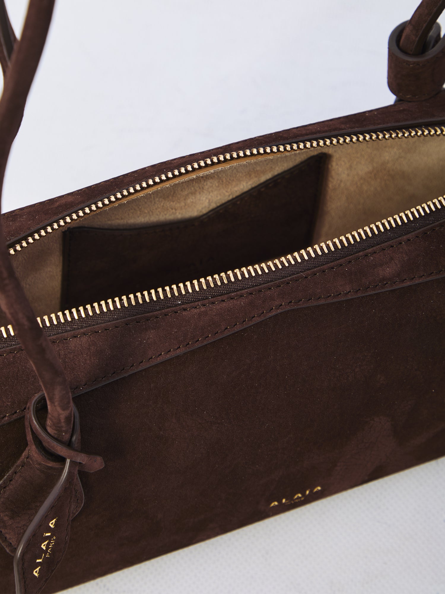 ALAIA OS le teckel medium bag in nubuck