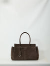 suede leather shopping bag