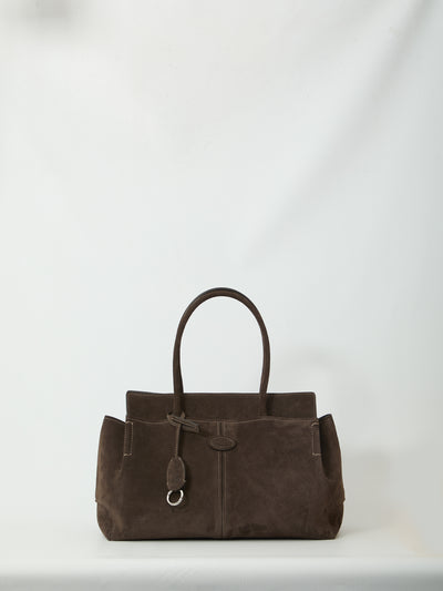 suede leather shopping bag