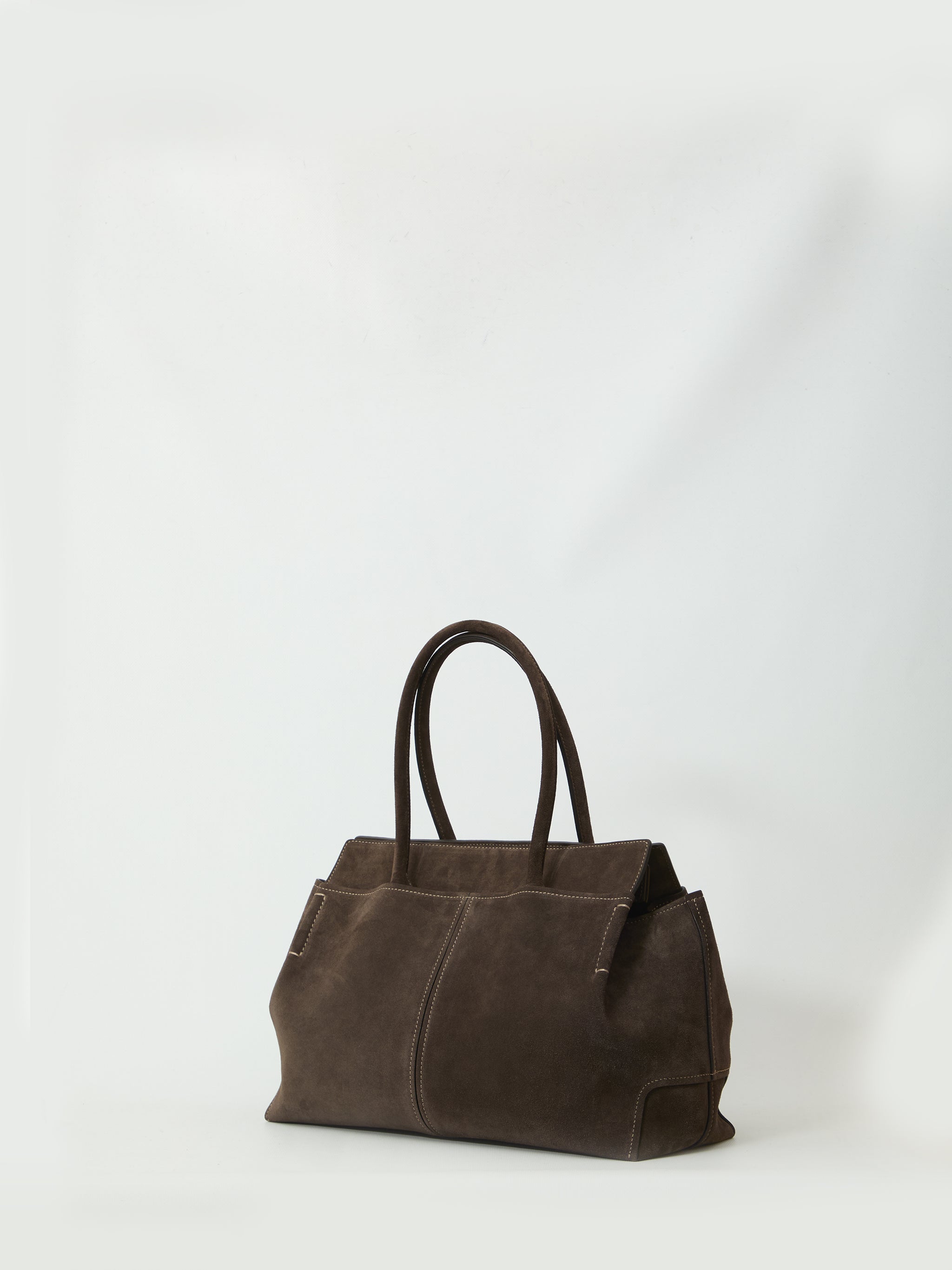 suede leather shopping bag