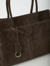 suede leather shopping bag