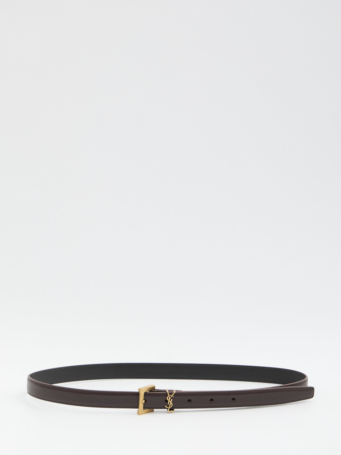 SAINT LAURENT 70 slim cassandre belt with square buckle