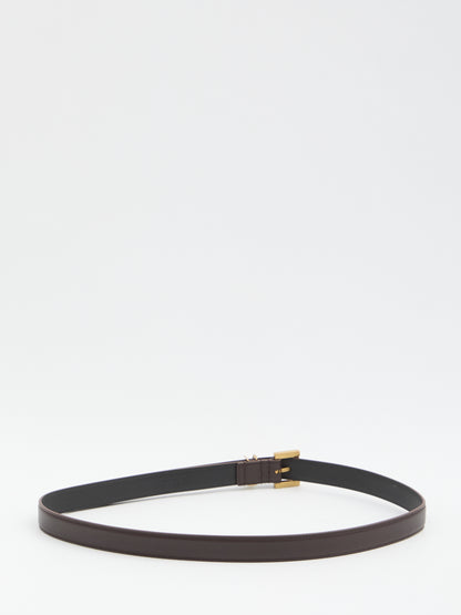 SAINT LAURENT 70 slim cassandre belt with square buckle