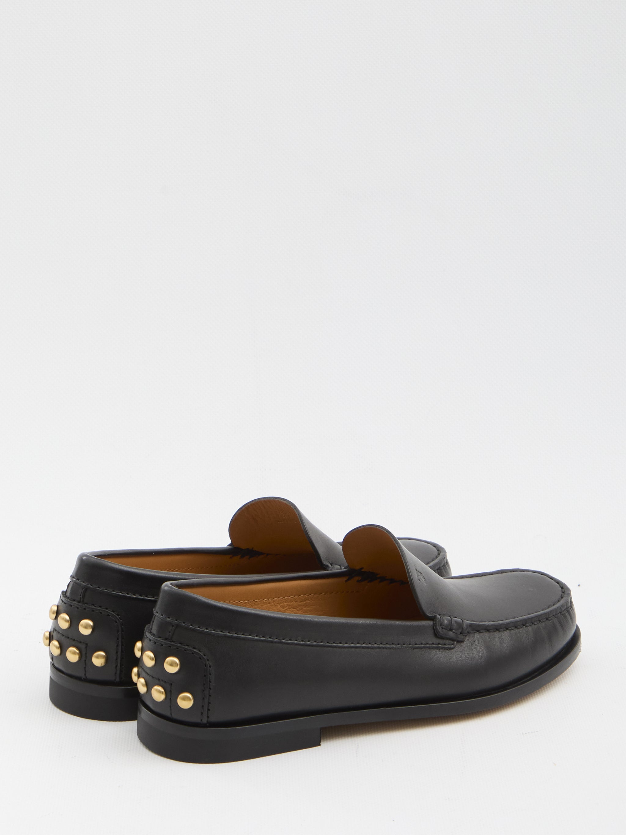 metal dots loafers