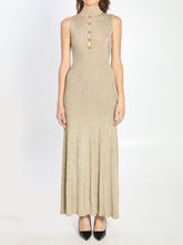 SELF PORTRAIT M gold maxi dress