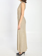SELF PORTRAIT M gold maxi dress