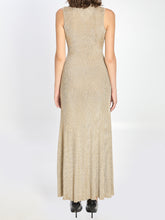 SELF PORTRAIT M gold maxi dress