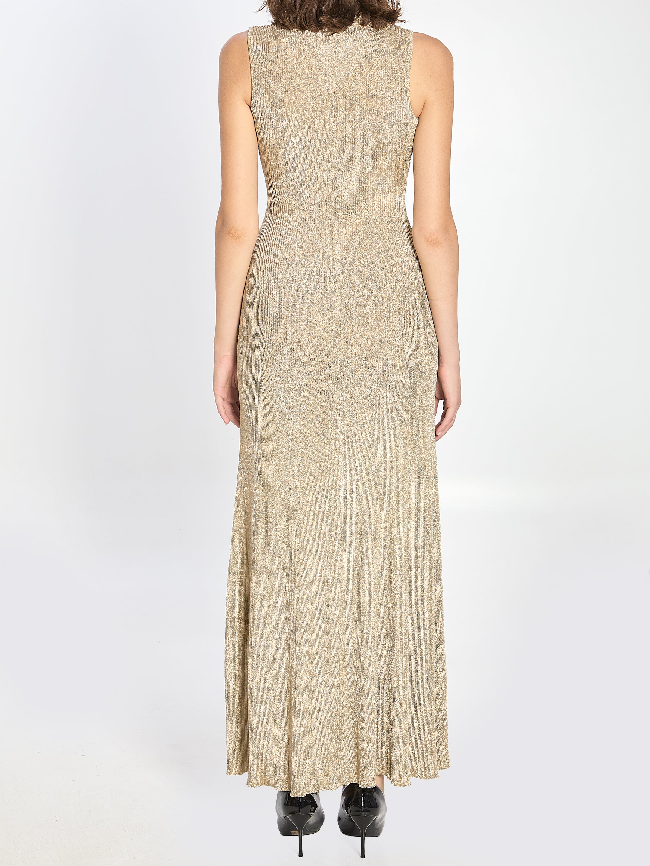 SELF PORTRAIT M gold maxi dress