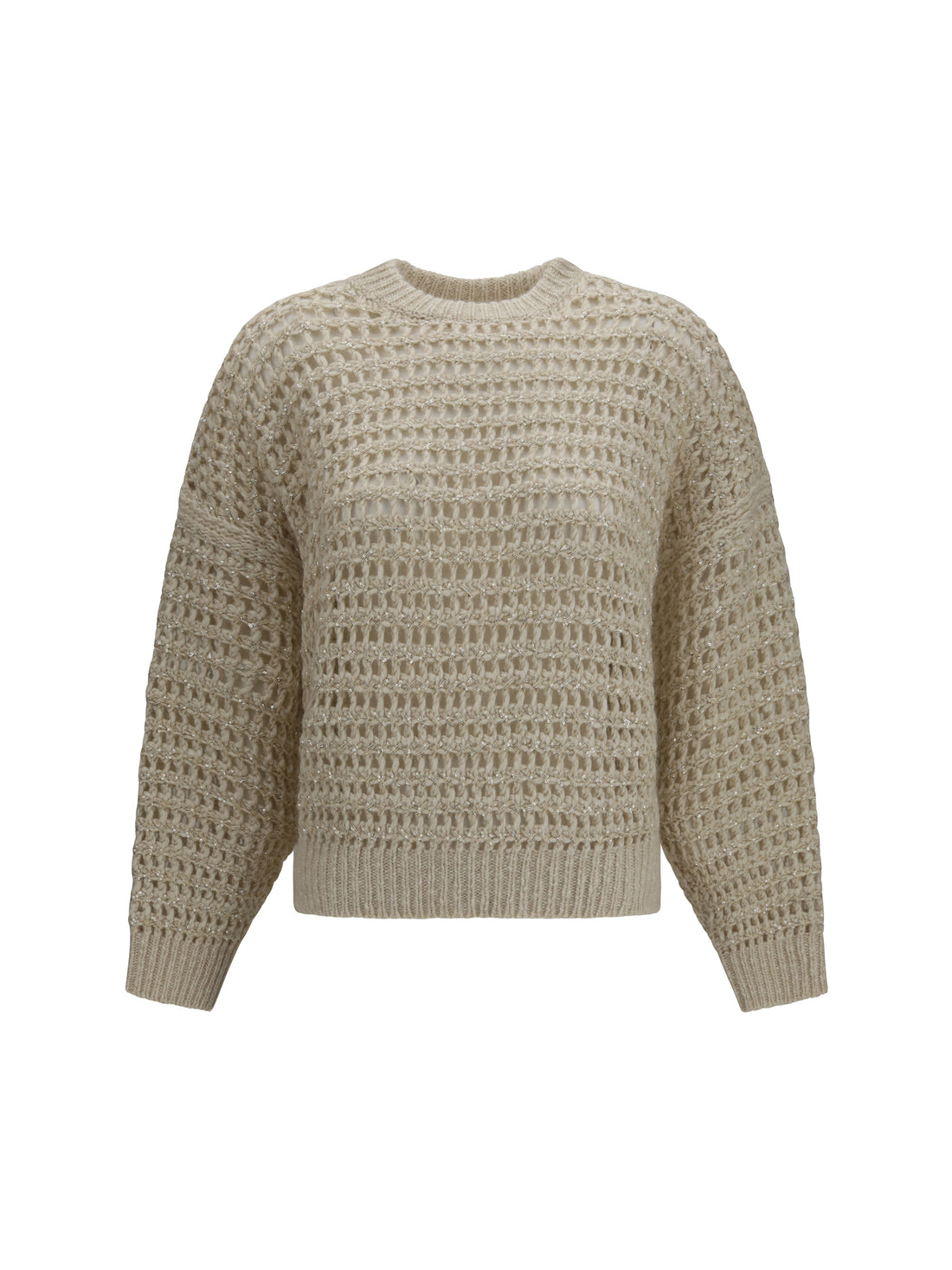 BRUNELLO CUCINELLI M dazzling open-knit virgin wool and cashmere sweater