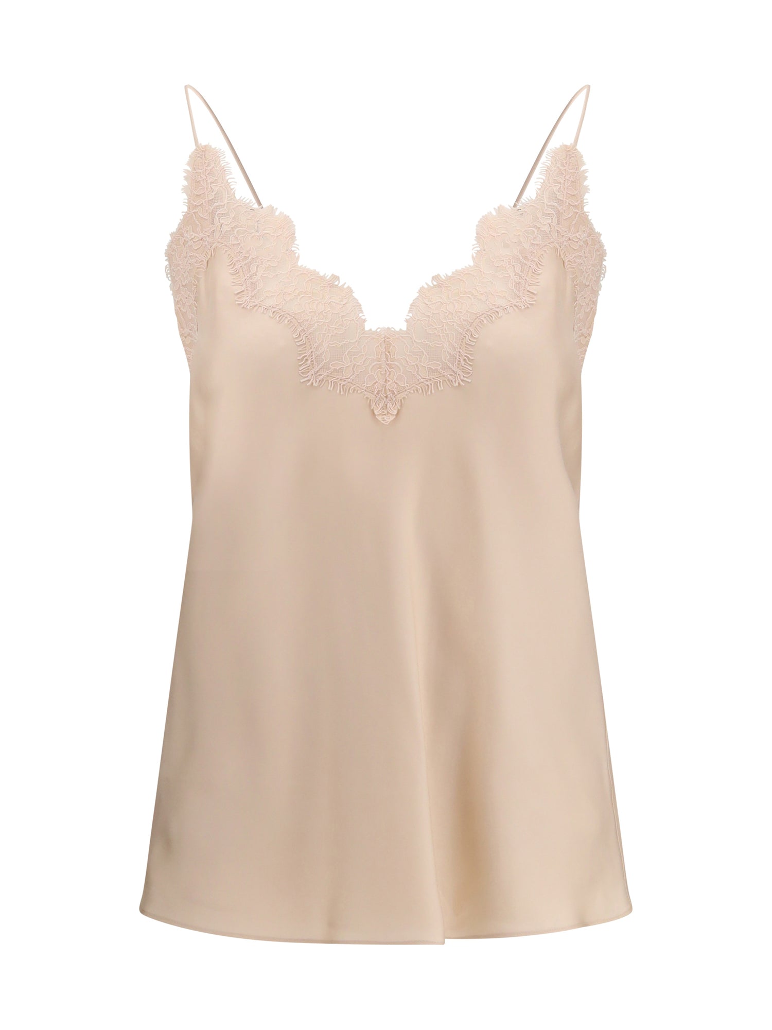 ROHE 36 silk camisole with lace detailing