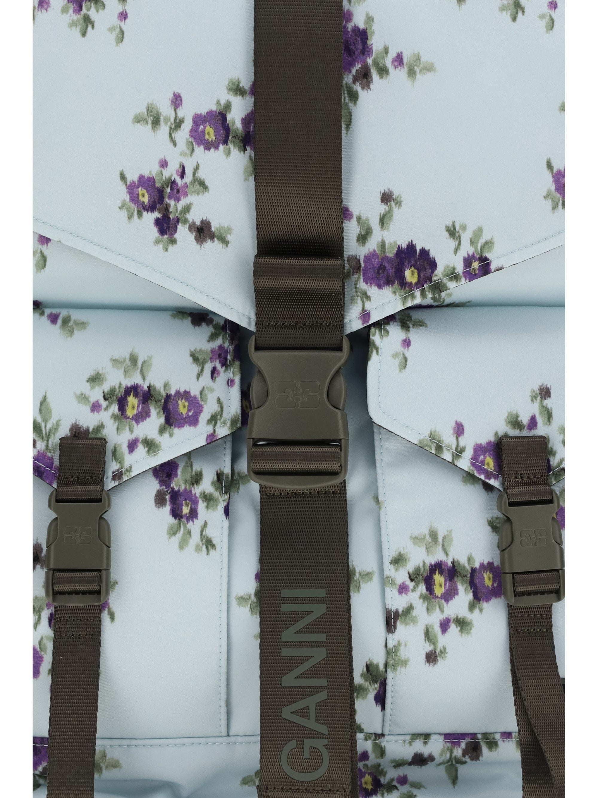 re-tech nylon backpack with floral pattern