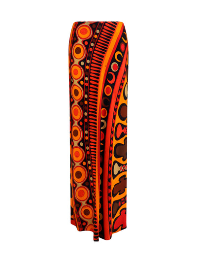 satin skirt with solei print