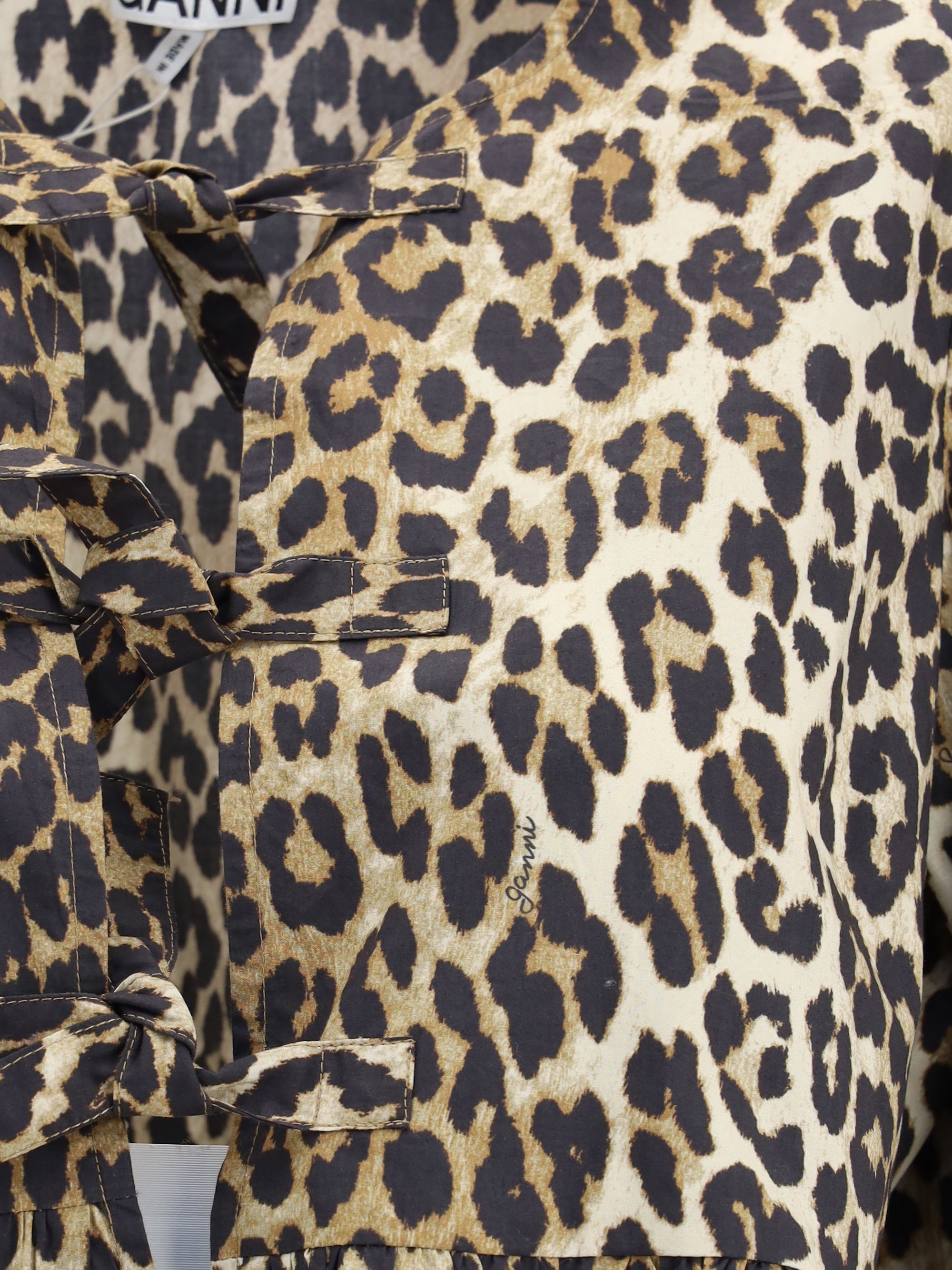 GANNI 36 leopard cotton shirt 