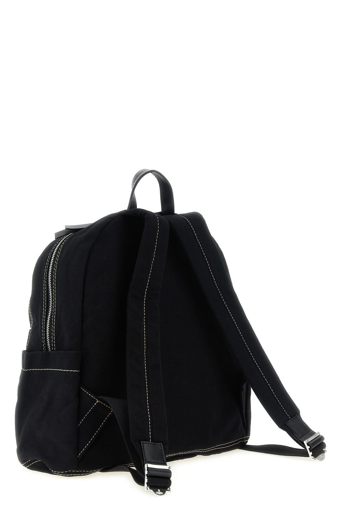 VIVIENNE WESTWOOD OS the vivienne westwood george medium backpack is made of sturdy black cotton ca