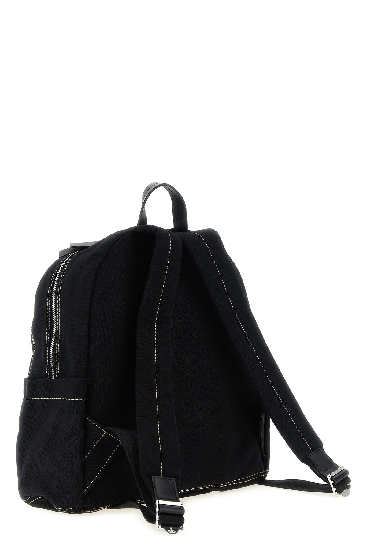 the vivienne westwood george medium backpack is made of sturdy black cotton ca