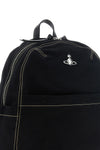 the vivienne westwood george medium backpack is made of sturdy black cotton ca