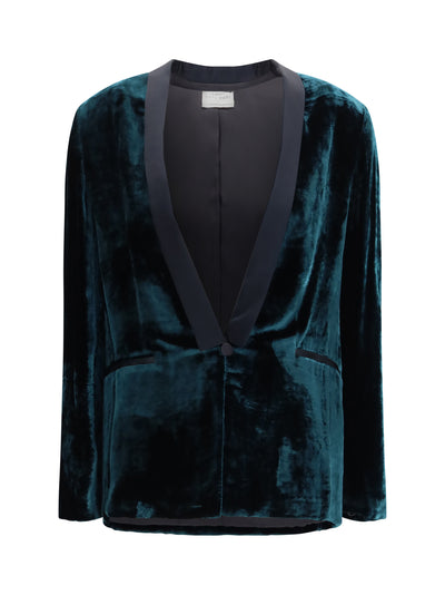 moiré velvet tuxedo jacket