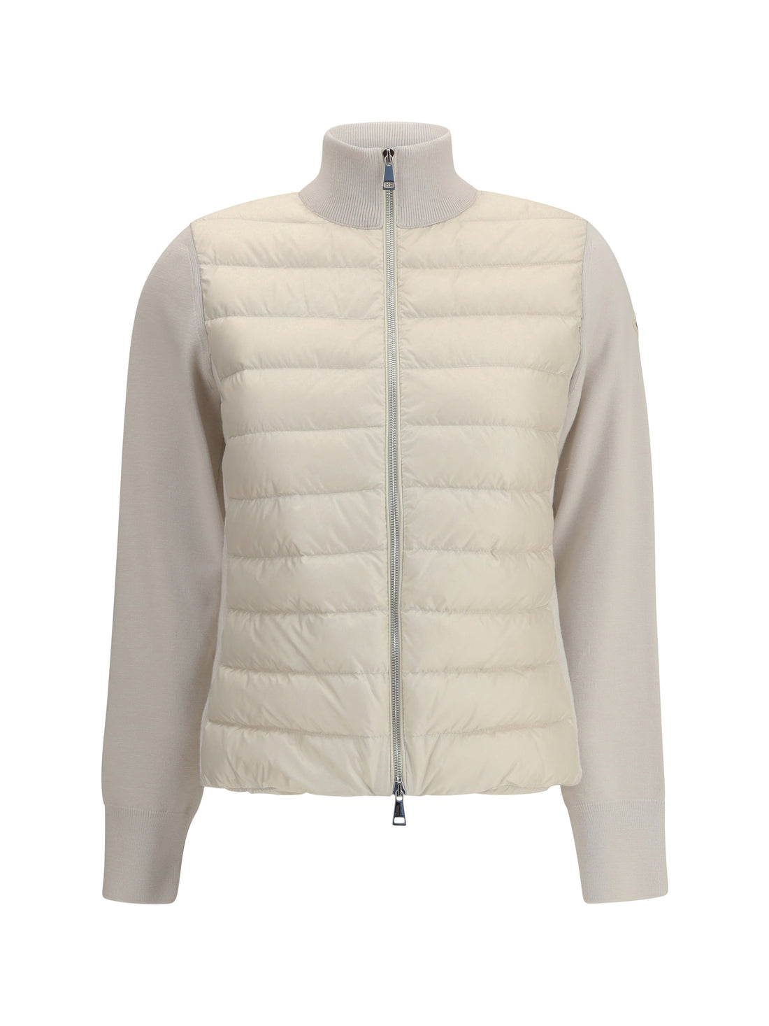 MONCLER S padded jacket with wool sleeves