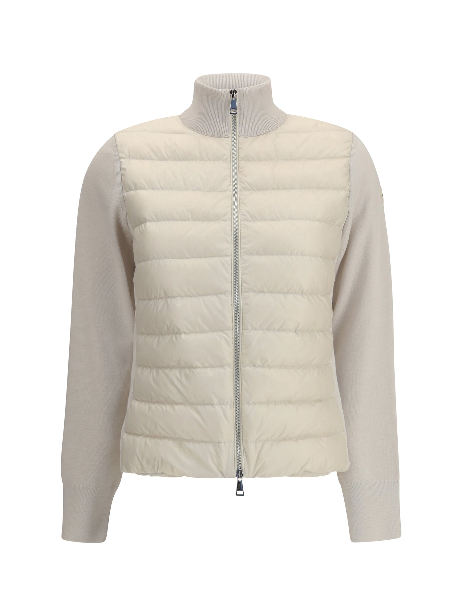 MONCLER S padded jacket with wool sleeves