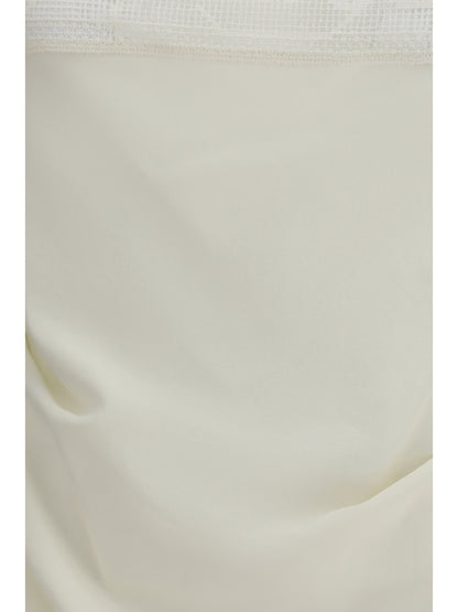 MAGDA BUTRYM 36 draped silk top with lace trim