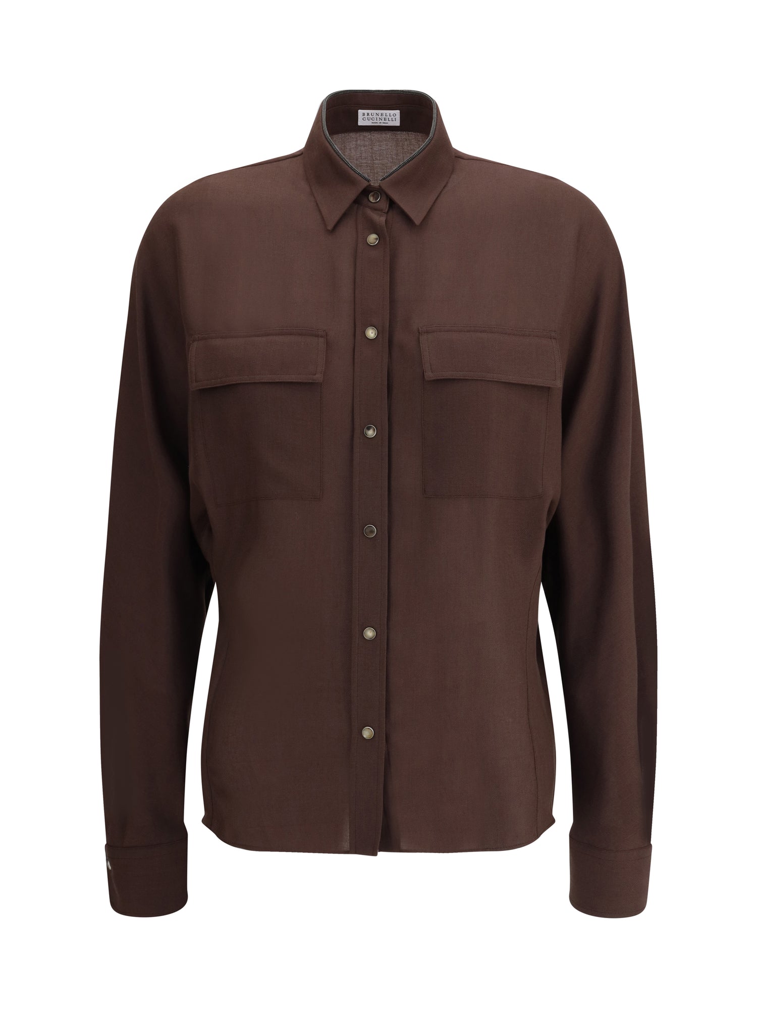 BRUNELLO CUCINELLI L embellished collar shirt